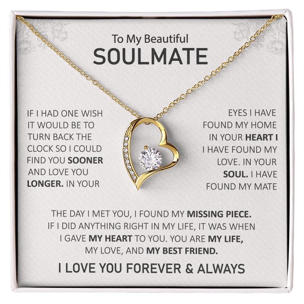 To My Beautiful Soulmate - In Your Eyes I Have Found My Home - Forever Love Necklace