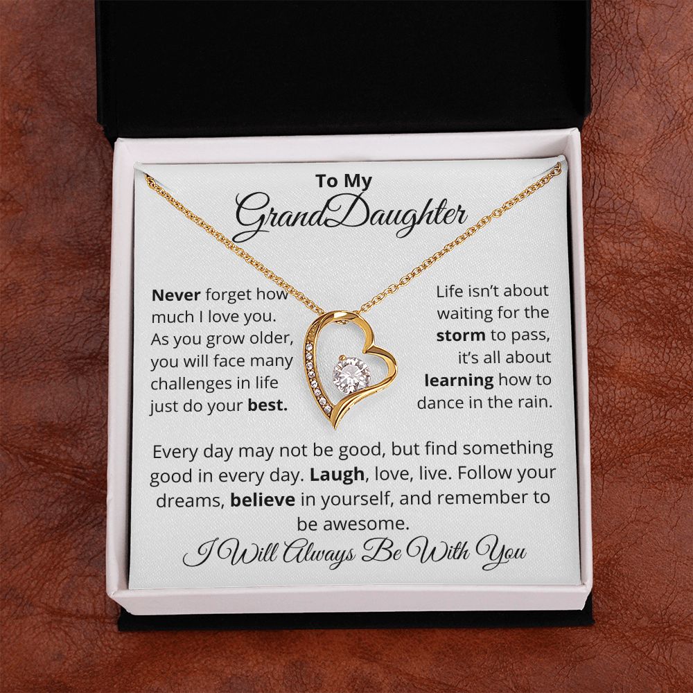 To My Granddaughter, I Will Always Be With You - Forever Love Necklace