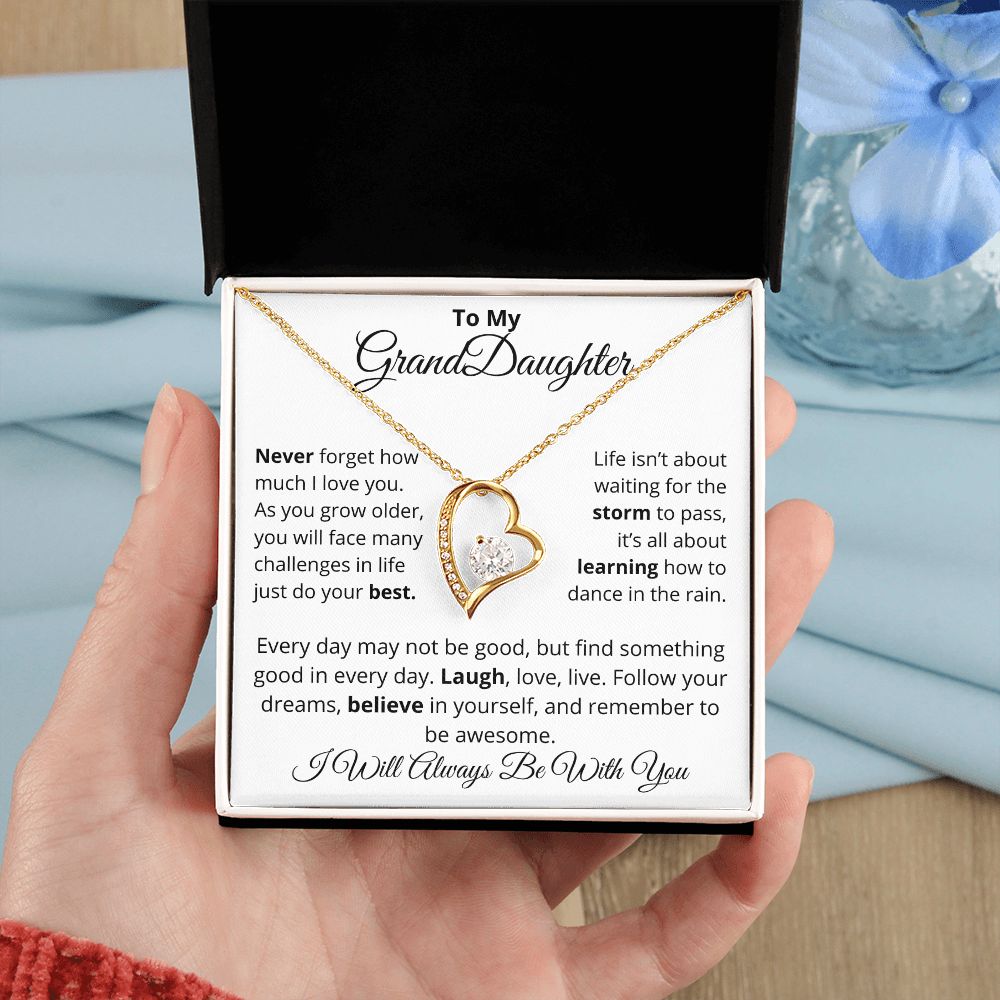 To My Granddaughter, I Will Always Be With You - Forever Love Necklace
