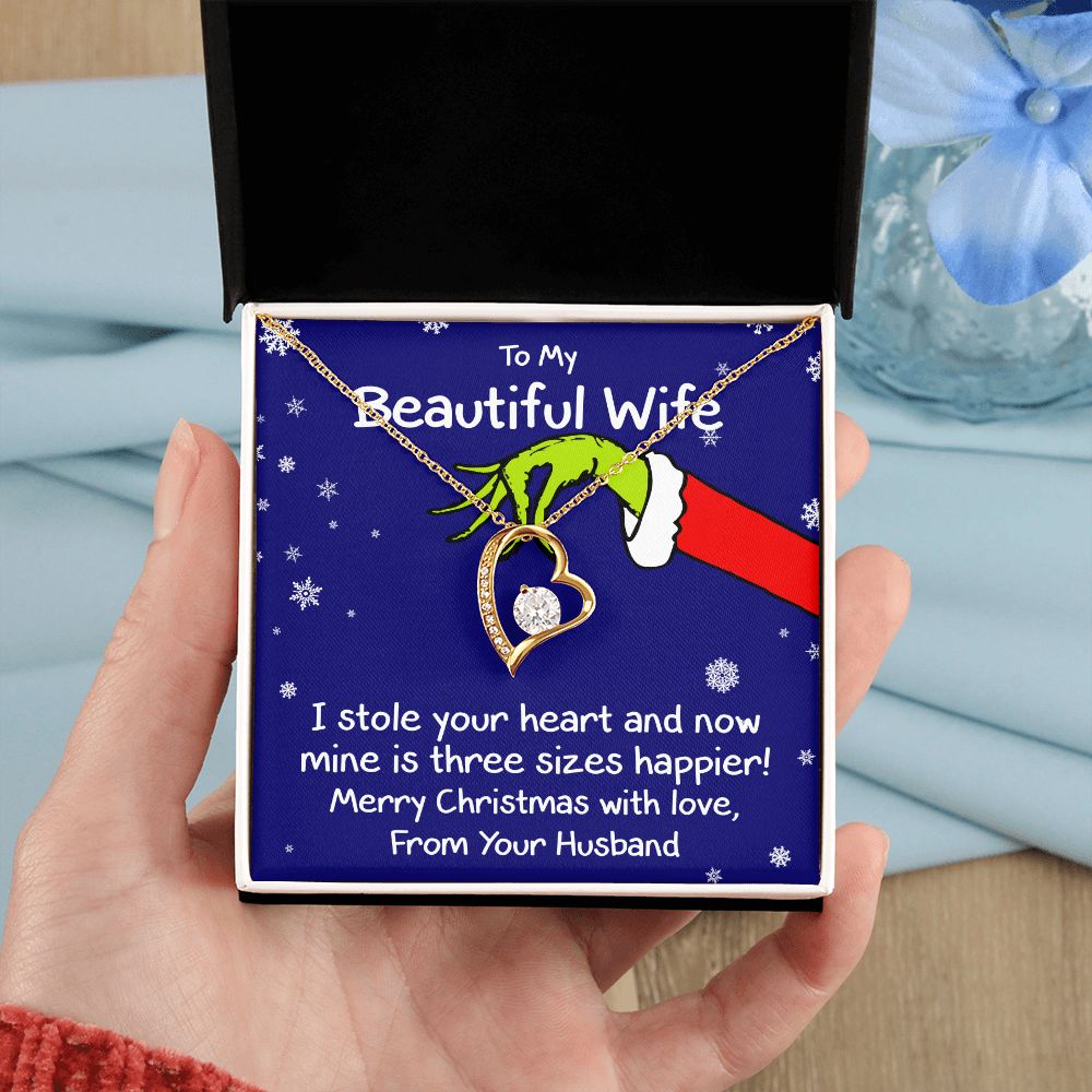 To My Wife (Grinch Holiday Card) - Necklace Gift Set