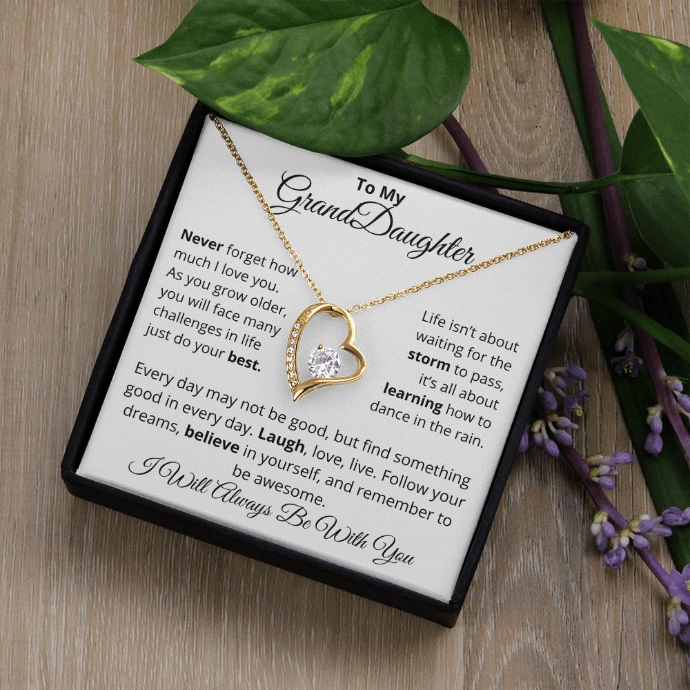 To My Granddaughter, I Will Always Be With You - Forever Love Necklace