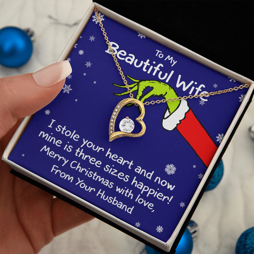 To My Wife (Grinch Holiday Card) - Necklace Gift Set