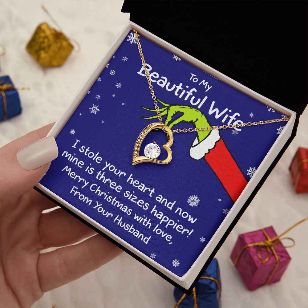 To My Wife (Grinch Holiday Card) - Necklace Gift Set