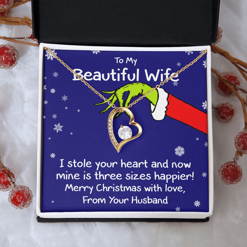 To My Wife (Grinch Holiday Card) - Necklace Gift Set