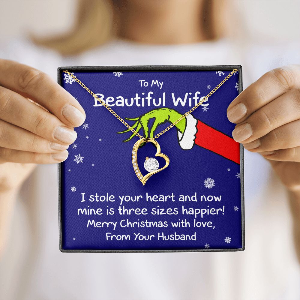 To My Wife (Grinch Holiday Card) - Necklace Gift Set