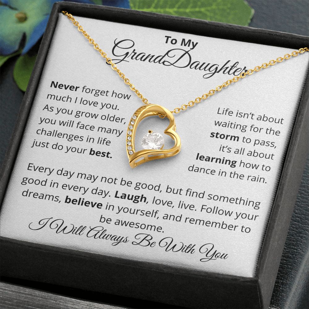 To My Granddaughter, I Will Always Be With You - Forever Love Necklace