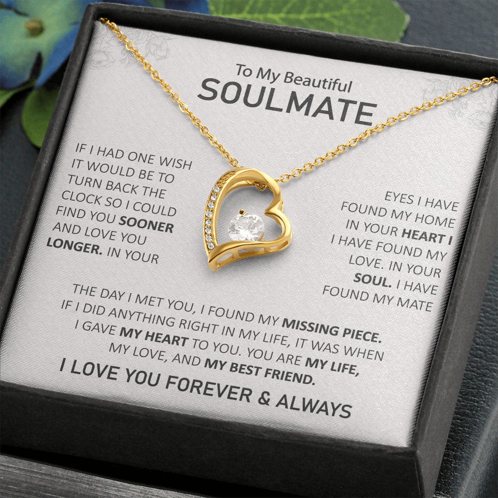 To My Beautiful Soulmate - In Your Eyes I Have Found My Home - Forever Love Necklace