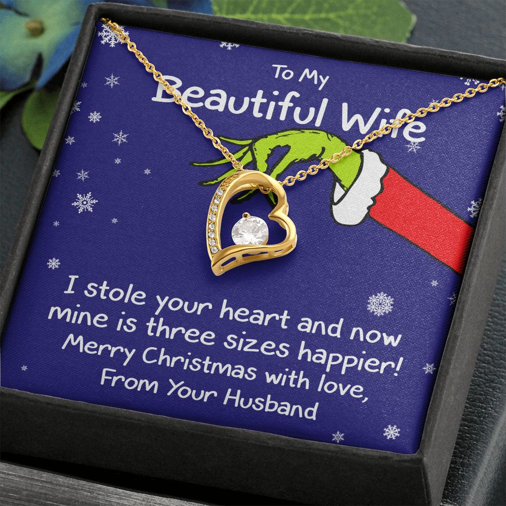 To My Wife (Grinch Holiday Card) - Necklace Gift Set
