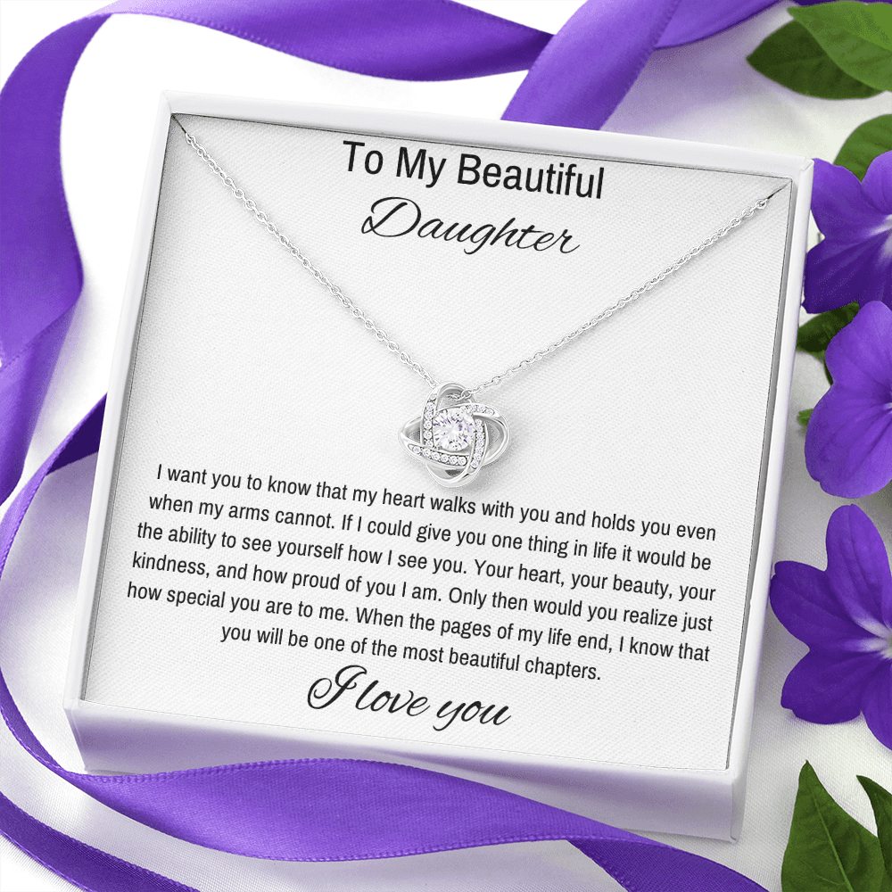 To My Daughter, Beautiful Chapters- Love Knot Necklace