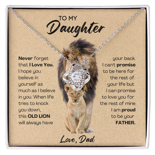 To My Daughter | Proud of you | Love Knot Necklace