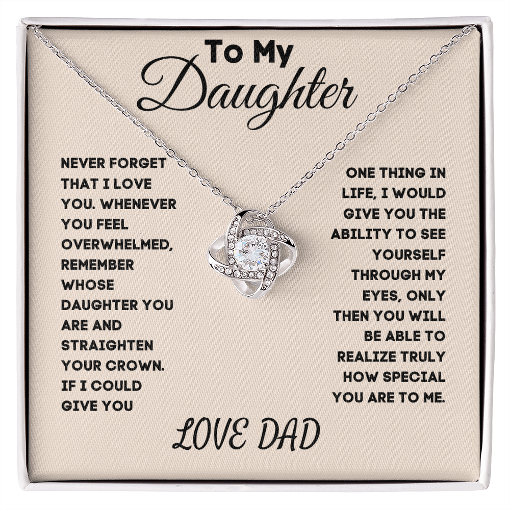 To My Daughter | Never Forget | Love Knot Necklace