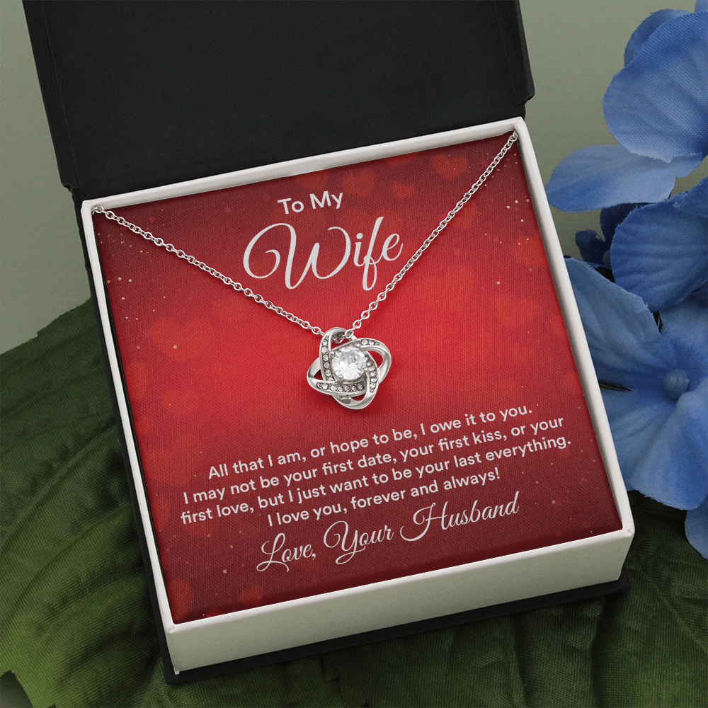 To My Wife - All That I Am - Love Knot Necklace