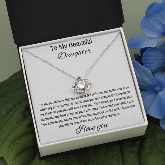 To My Daughter, Beautiful Chapters- Love Knot Necklace