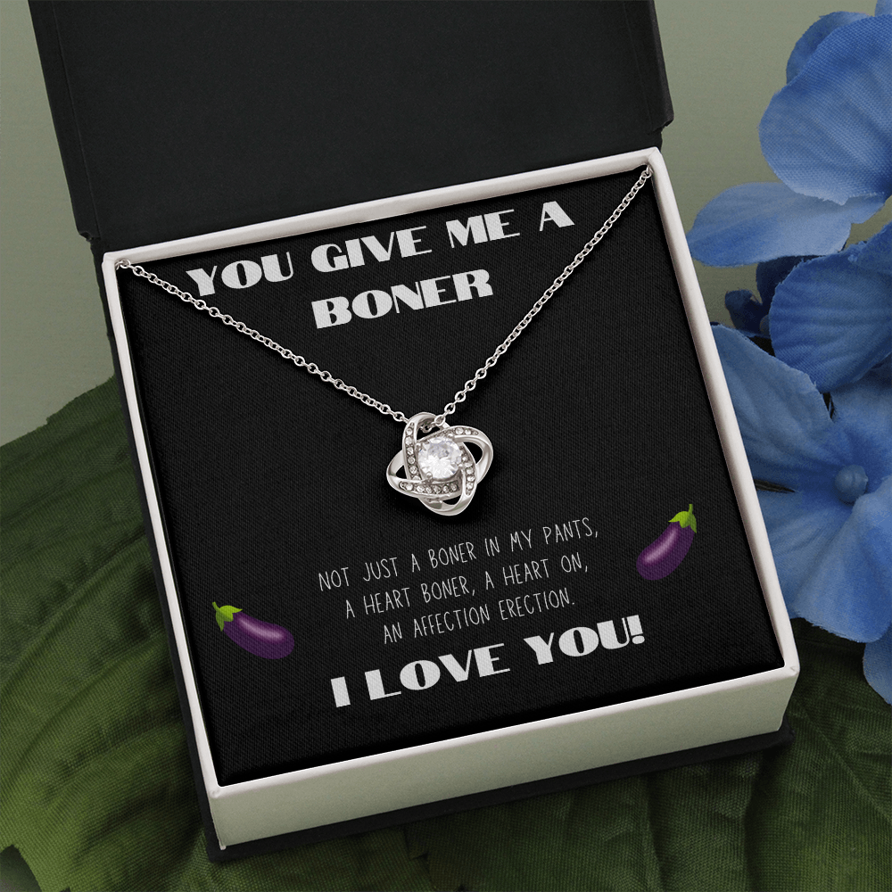 Affection Erection, Eggplant- Love Knot Necklace