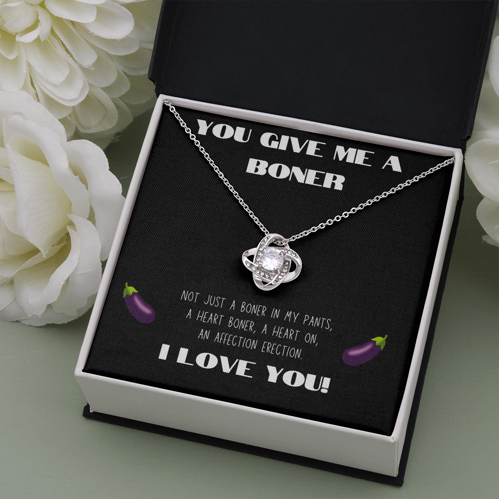 Affection Erection, Eggplant- Love Knot Necklace