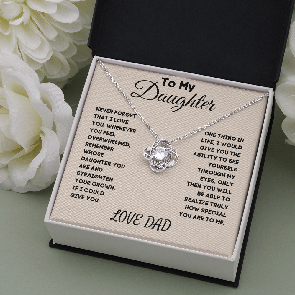 To My Daughter | Never Forget | Love Knot Necklace
