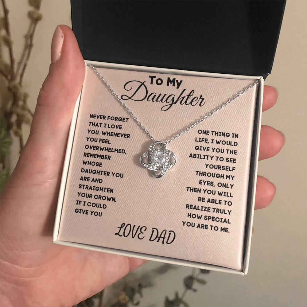 To My Daughter | Never Forget | Love Knot Necklace