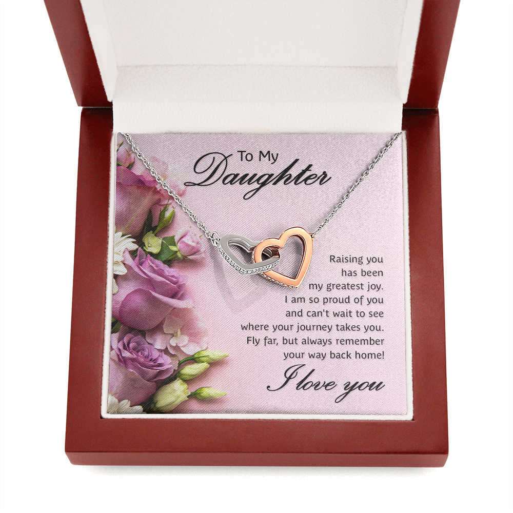To My Daughter - My Greatest Joy - Interlocking Heart Necklace