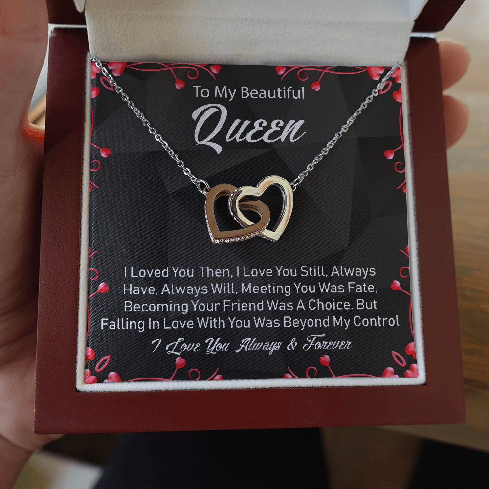 To My Queen - Always Have, Always Will - Two Hearts Necklace