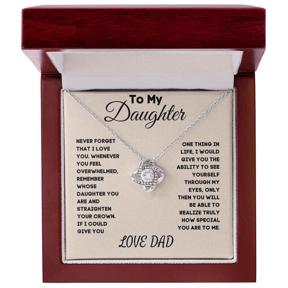 To My Daughter | Never Forget | Love Knot Necklace