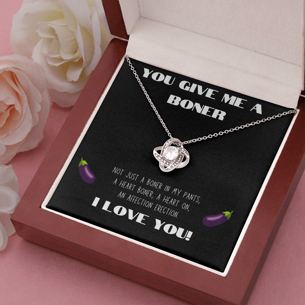 Affection Erection, Eggplant- Love Knot Necklace