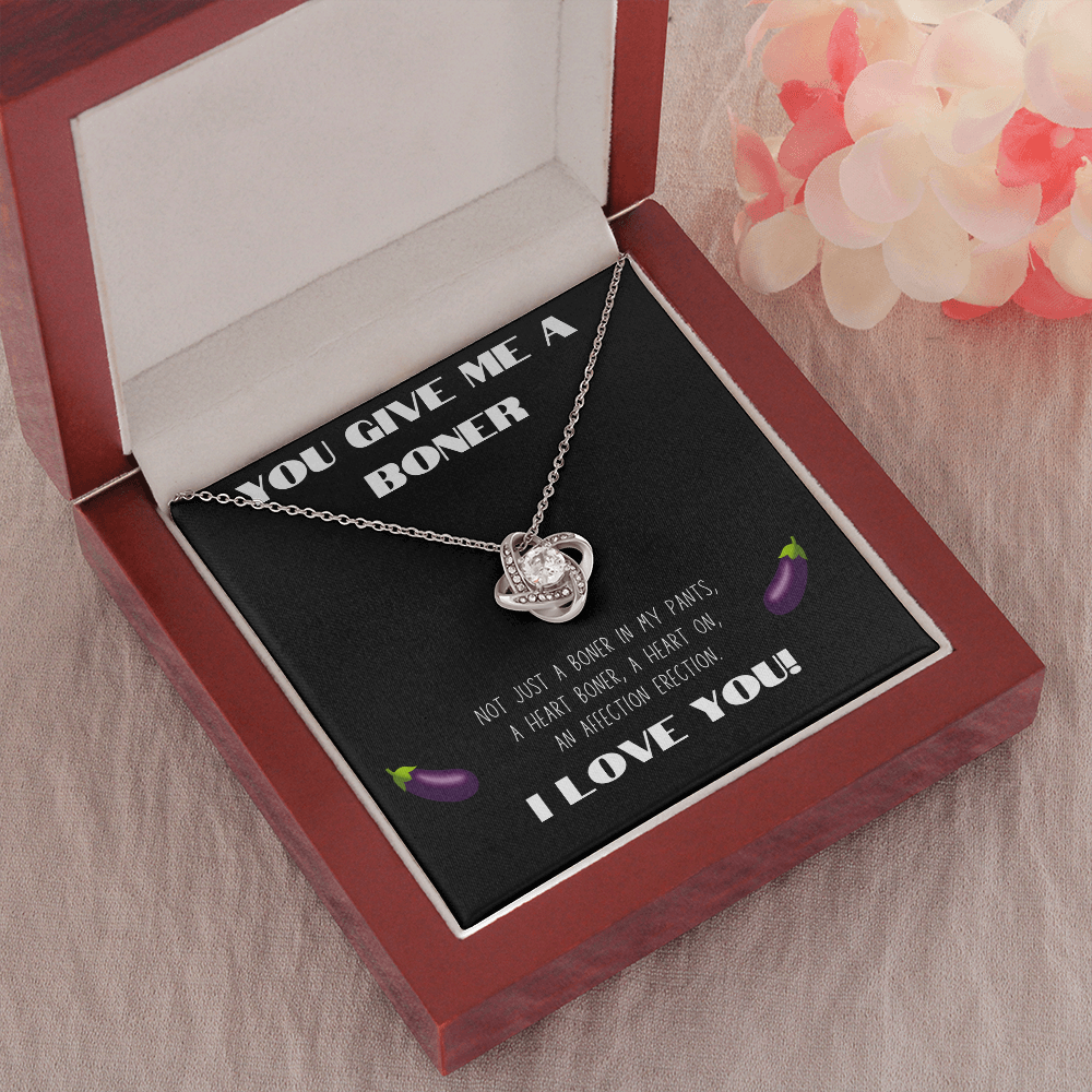 Affection Erection, Eggplant- Love Knot Necklace