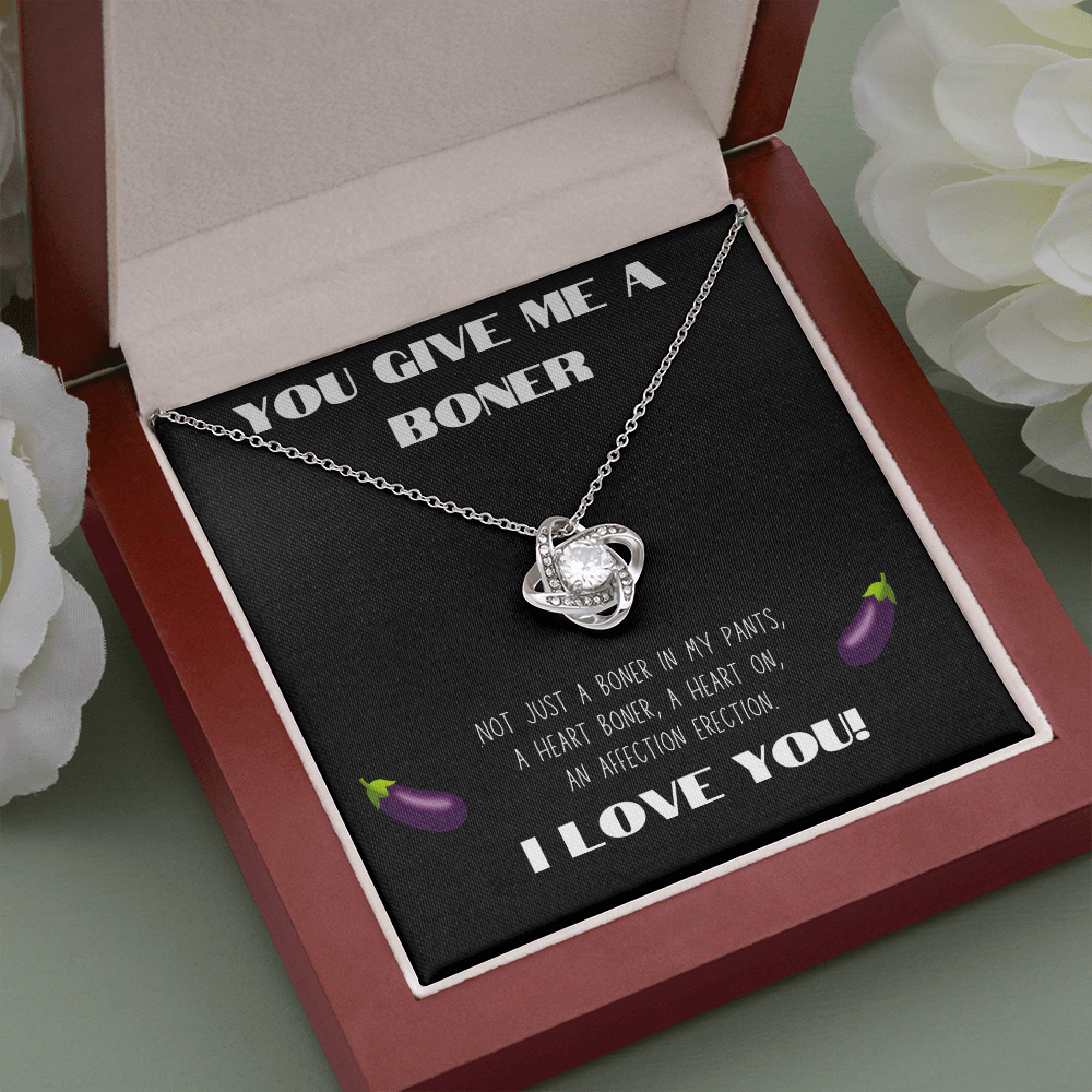 Affection Erection, Eggplant- Love Knot Necklace