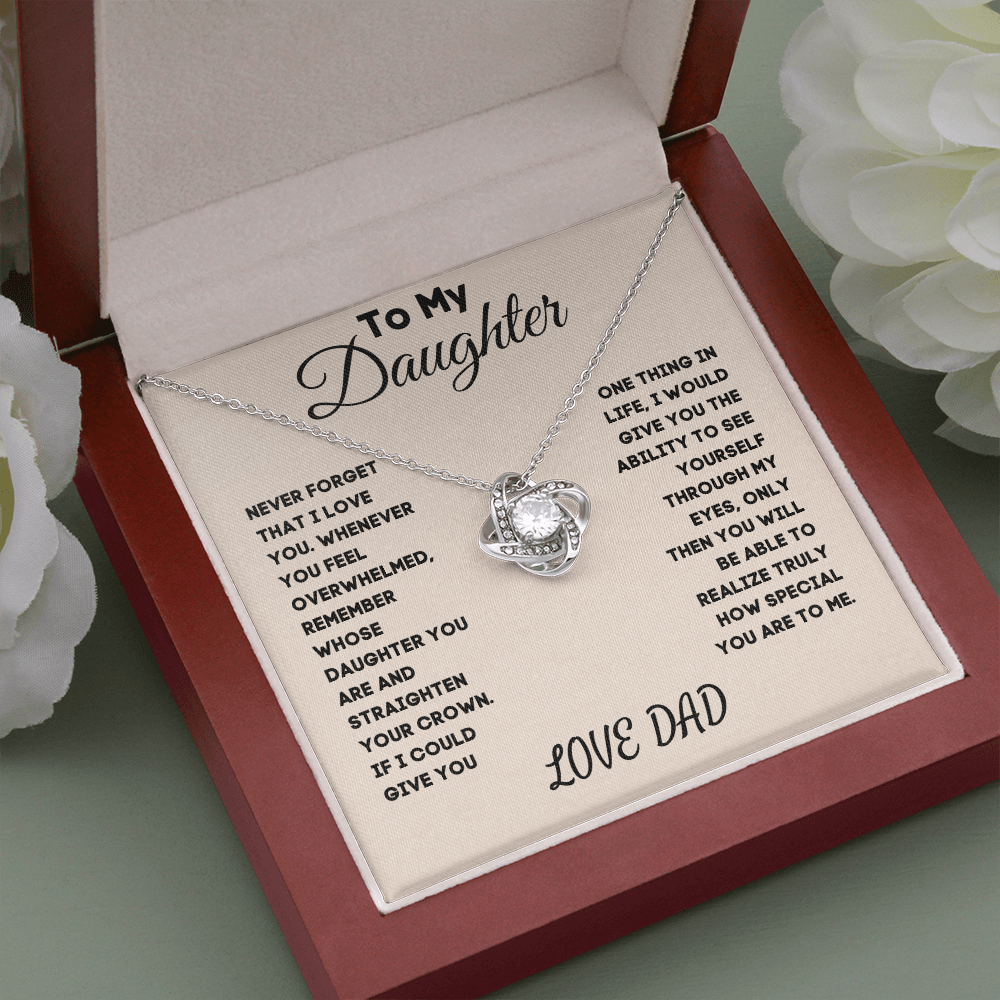 To My Daughter | Never Forget | Love Knot Necklace