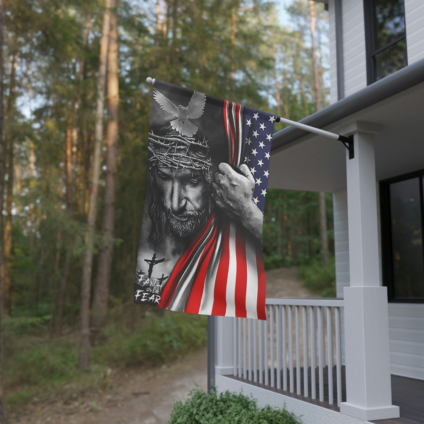 Jesus Flag Faith Over Fear God