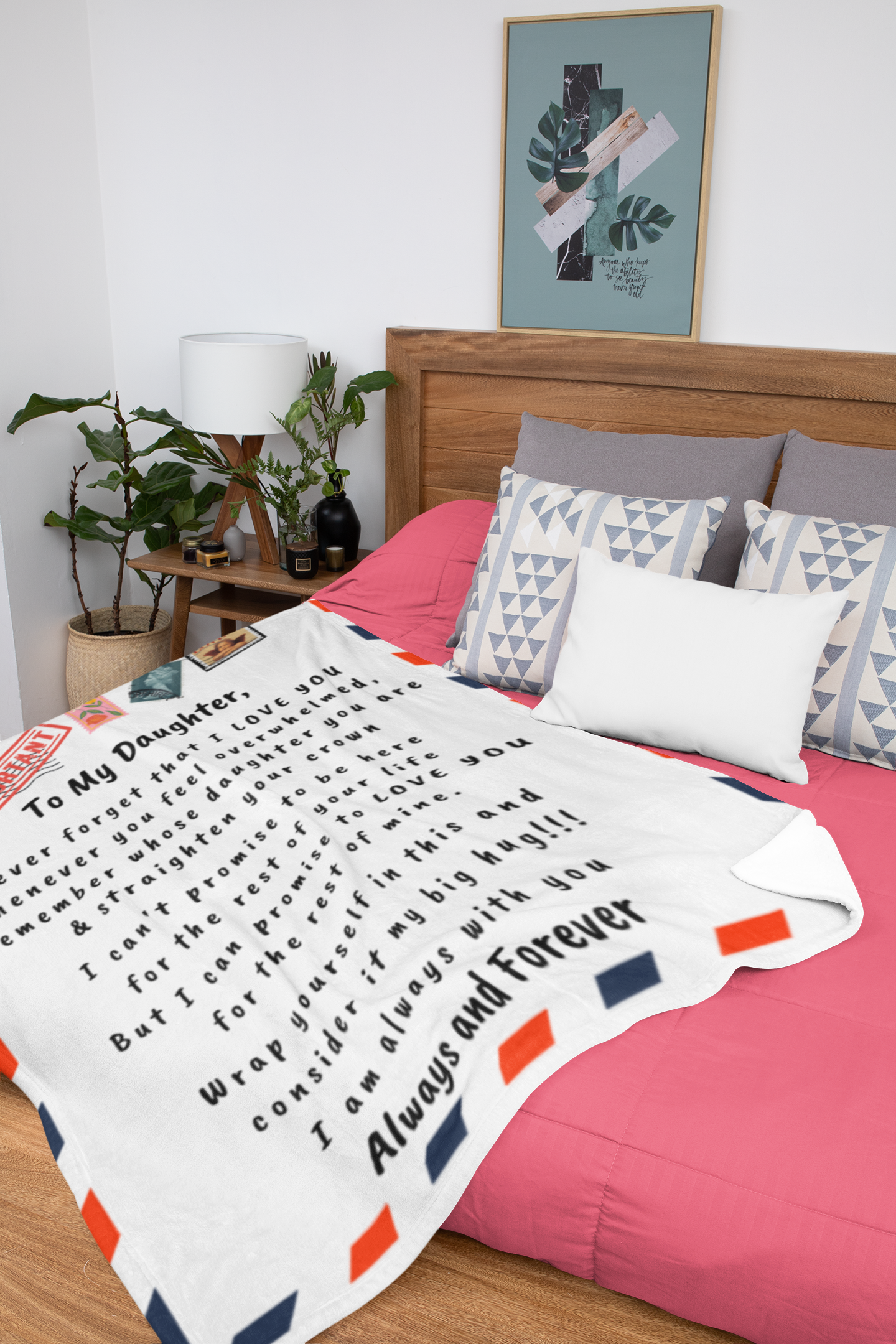 To My Daughter from Mom | Never forget that I love you | Cozy Plush Fleece Blanket - 50x60