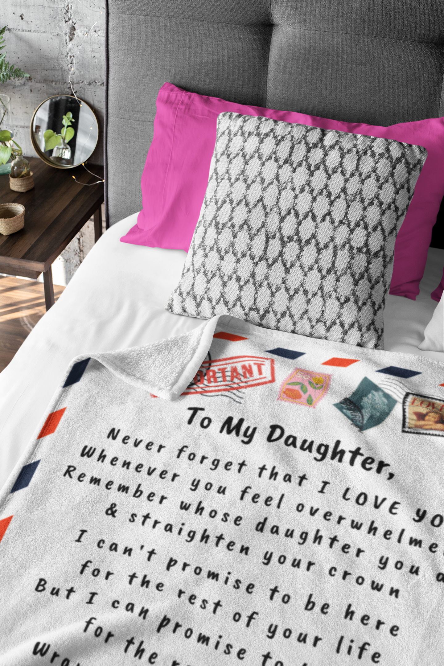 To My Daughter from Mom | Never forget that I love you | Cozy Plush Fleece Blanket - 50x60